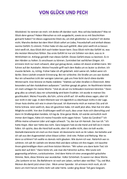 Gl&uuml;ckskind. So nennen sie mich. Ich denke oft dar&uuml;ber nach. Was
