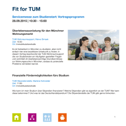 Programm der Fit for TUM 2015