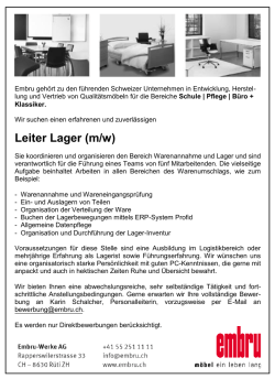 Leiter Lager (m/w)