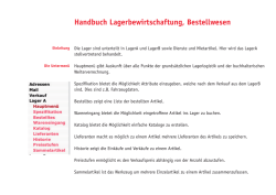 Handbuch LAGER