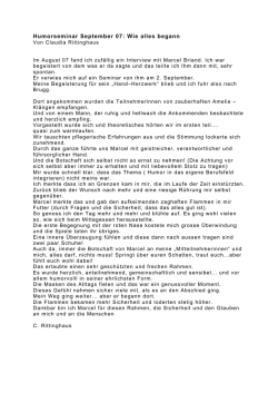 Humorseminar September 07 Wie alles begann