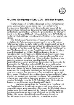 40 Jahre Tauchgruppe SLRG ZUG