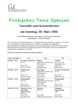 Frühjahrs Tanz Special - Palucca Hochschule für Tanz Dresden