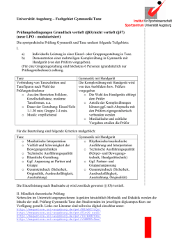 Gymnastik und Tanz Examen vertieft / nicht vertieft