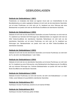 Infoblatt Geb&auml;udeklassen