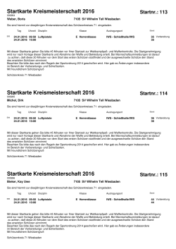 7105 Startkarten - Schützenkreis 71