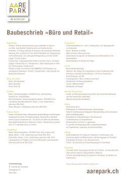 Baubeschrieb «Büro und Retail» aarepark.ch