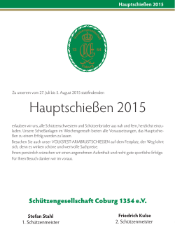 Hauptschießen 2015 - Schützengesellschaft Coburg 1354 eV