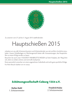 Hauptschie&szlig;en 2015 - Sch&uuml;tzengesellschaft Coburg 1354 eV