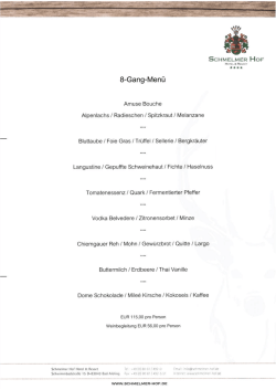8-Gang-Menü - Hotel Schmelmer Hof Bad Aibling Wellnesshotels