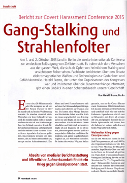 Gang-Stalking und Strahlenfolter