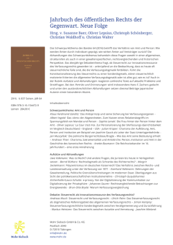 Jahrbuch des &ouml;ffentlichen Rechts der Gegenwart. Neue Folge