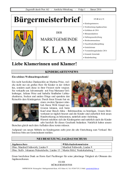 Folge 1/2016 - Marktgemeinde Klam