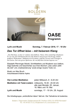 Programm Das Tor öffnet leise – mit heiserem Klang