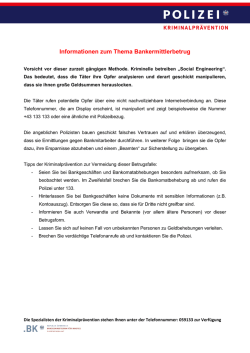 Informationen zum Thema Bankermittlerbetrug