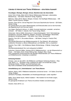 Literatur & Internet zum Thema Wildbienen – eine kleine Auswahl