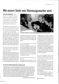 JAHR DER DANKBARKEIT Was macht mich dankbar? Wort`rber