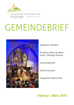 GEMEINDEBRIEF - Evangelische Kirchengemeinde Kuppingen