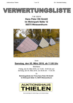 Hans Peter Ott GmbH Im Wohnpark Nette 12 56575 Weissenthurm