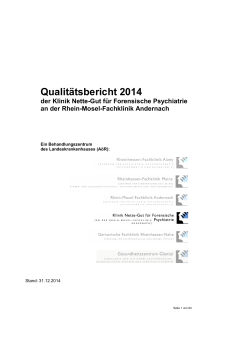 Qualitätsbericht 2014 Klinik Nette-Gut für