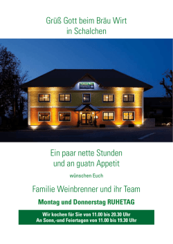 Gr&uuml;&szlig; Gott beim Br&auml;u Wirt in Schalchen Ein paar nette Stunden und