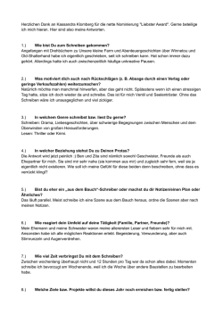 Herzlichen Dank an Kassandra Klomberg f&uuml;r die nette Nominierung