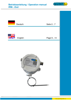 Betriebsanleitung / Operation manual IRM…Exd
