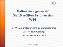 H&auml;tten Sie`s gewusst? Die 10 gr&ouml;&szlig;ten Irrt&uuml;mer des WEG