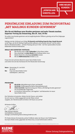 persönliche einladung zum fachvortrag „mit mailings kunden