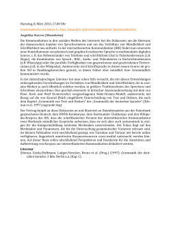 Grammatische Variation in Text, Gespr&auml;ch und internetbasierter