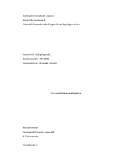 Hausarbeit: Das Arzt-Patienten-Gespr&auml;ch