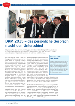 DKM 2015 &ndash; das pers&ouml;nliche Gespr&auml;ch macht den Unterschied
