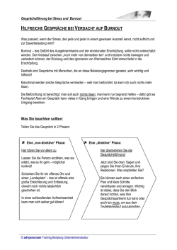 HILFREICHE GESPR&Auml;CHE BEI VERDACHT AUF BURNOUT