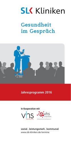 Jahresprogramm Gesundheit im Gespr&auml;ch 2016