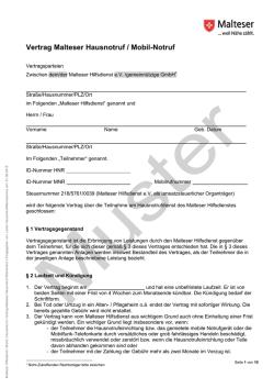 Hausnotruf/Mobilnotruf -Vertrages