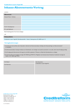 Inkasso-Abonnements-Vertrag