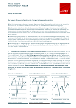 Economic Sentiment &ndash; Sorgenfalten werden gr&ouml;&szlig;er