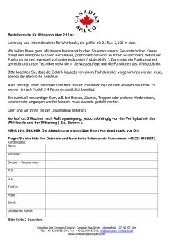 Lieferung und Inbetriebnahme für Whirlpools, die größer als 2,15L x