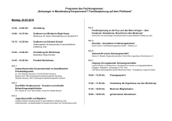 Programm des Fachkongresses: „Schwanger in Mecklenburg