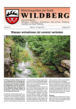 Wasser entnehmen ist vorerst verboten