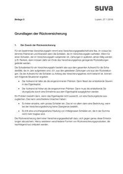 Grundlagen der Rückversicherung