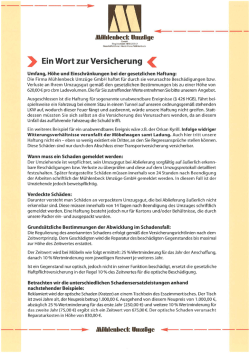 Ein Wort zur Versicherung