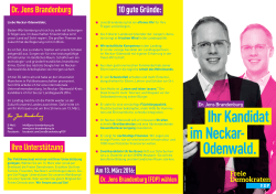 Ihr Kandidat im Neckar- Odenwald.