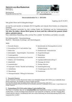 Heinrich-von-Buz-Realschule Ich bitte Sie daher, diesen Brief genau