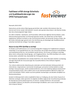 OPDV-FastViewer erfüllt Anforderungen