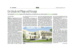 Ein Urlaub mit Pflege und F&uuml;rsorge