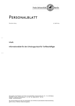 Personalblatt 02/2015 - Freie Universität Berlin