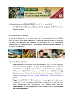 Ihr Messeauftritt auf der JAGEN UND FISCHEN vom 21. bis 24