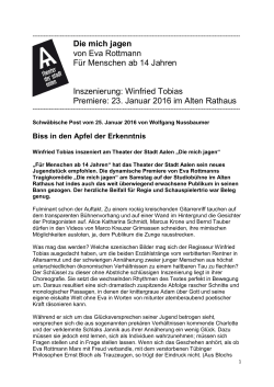 Presse Die mich jagen - Theater der Stadt Aalen