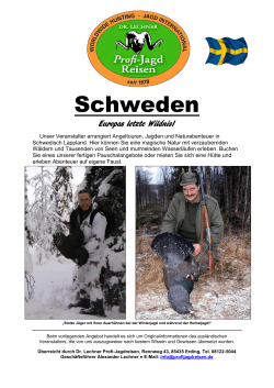 Schweden - Lappland - Profijagdreisen Dr. Lechner